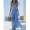 【24-hour shipping out】Bright And Beautiful High-grade Chiffon Light Blue Maxi Dress