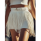 Fashionable Personality Long Tassel Belt White Shorts
