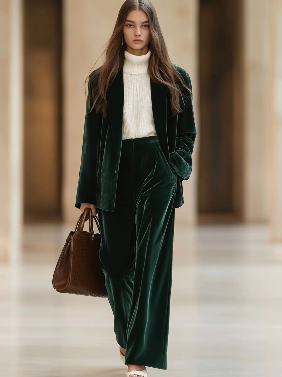 【24-hour shipping out】Casual Loose Vintage Pocket Velvet Blazer